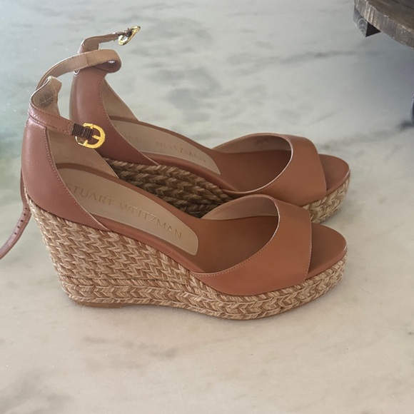 Stuart Weitzman Brown Leather Wedges - Picture 4 of 6